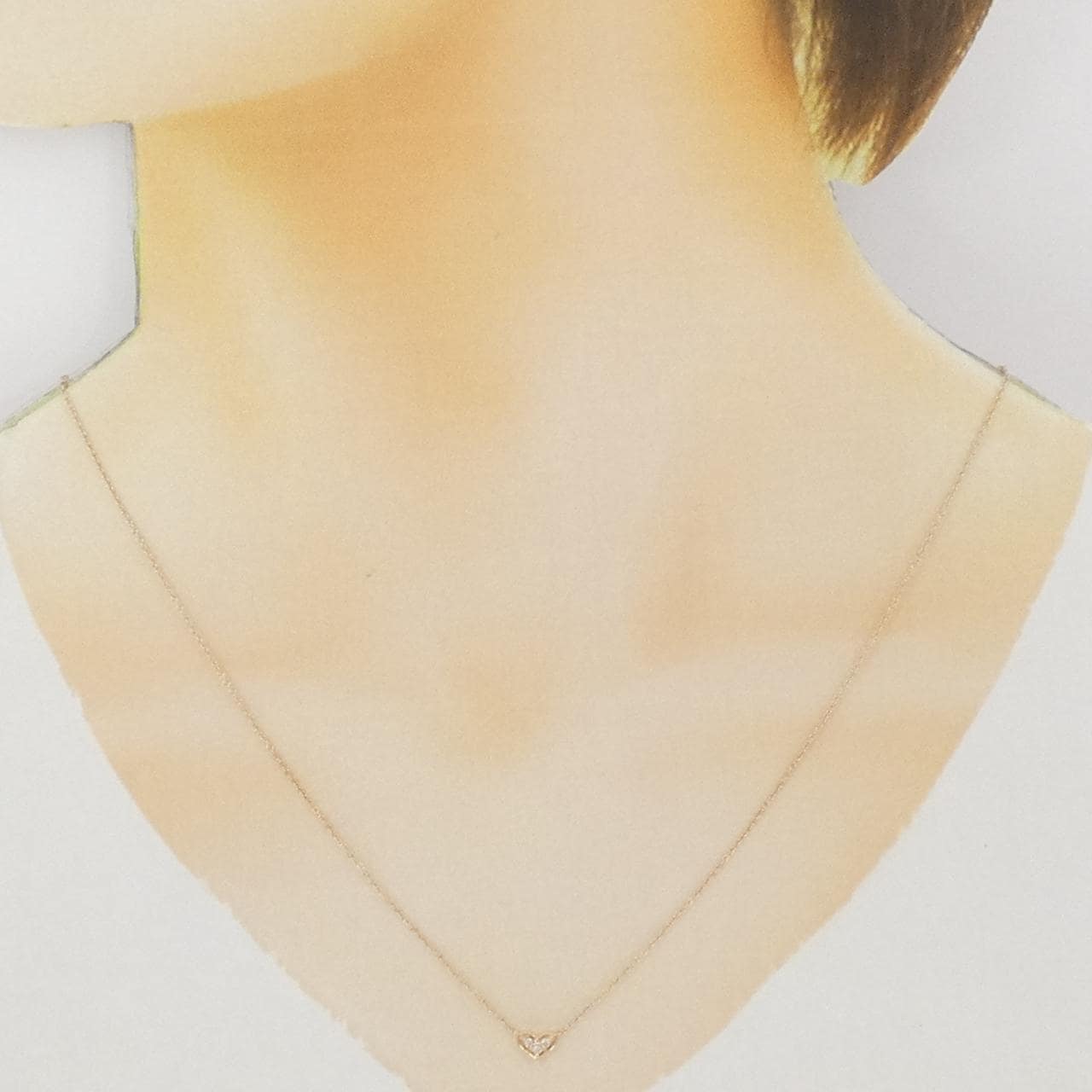K10PG ハート ダイヤモンド ネックレス