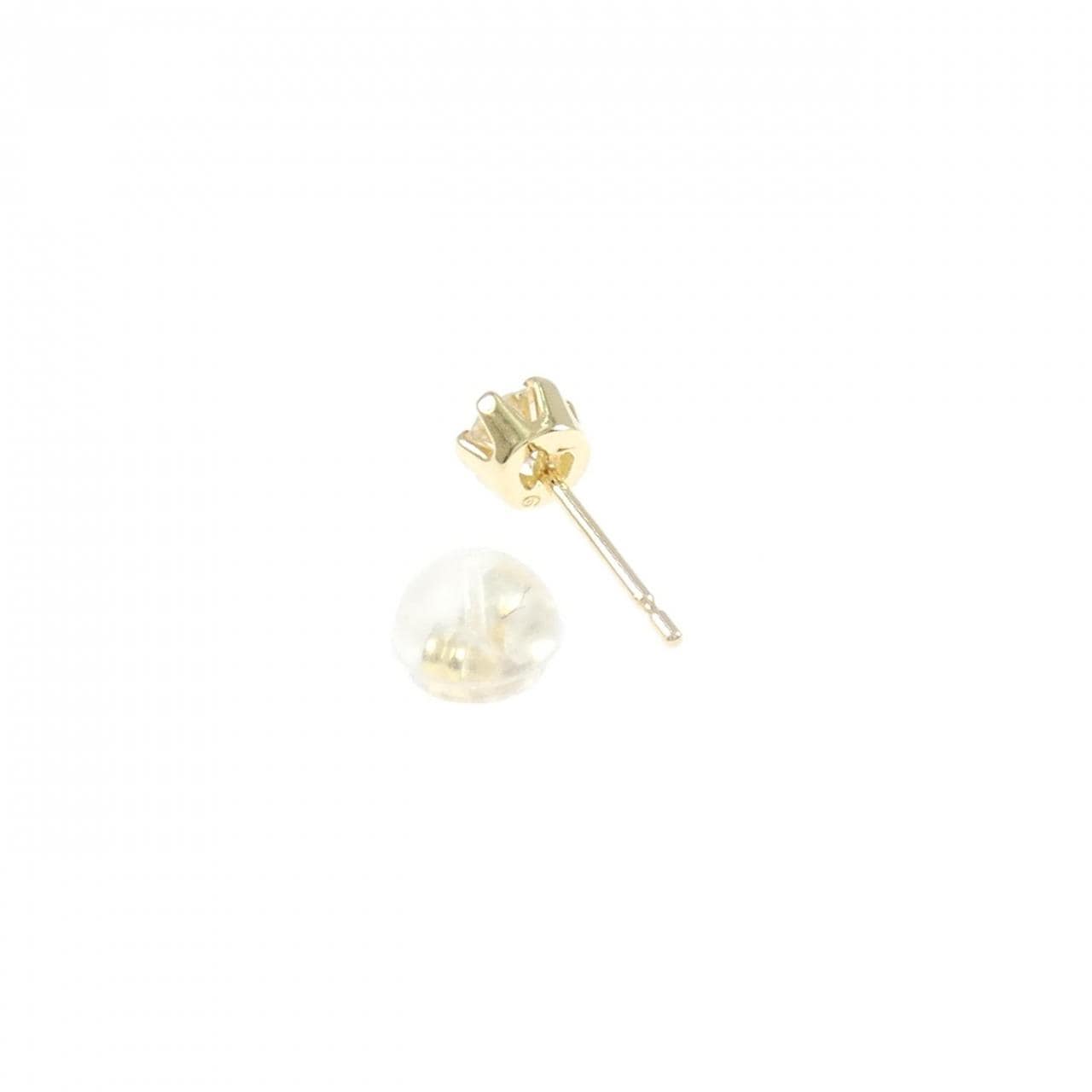 K18YG ソリティア ダイヤモンド ピアス 0.16CT 片耳