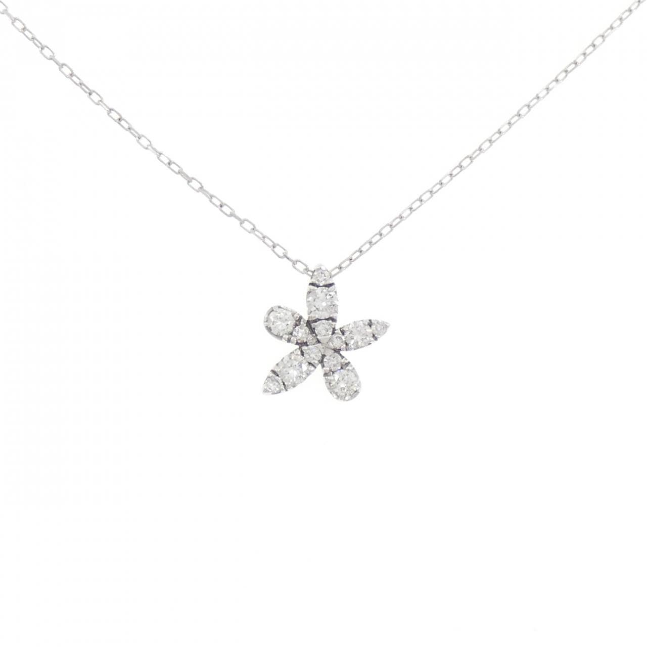 K18WG ダイヤモンド ネックレス 0.25CT