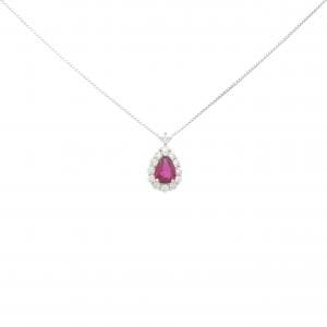 【新品】PT900/PT850 ルビー ネックレス 0.36CT
