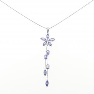 K18WG フラワー タンザナイト ネックレス 2.10CT
