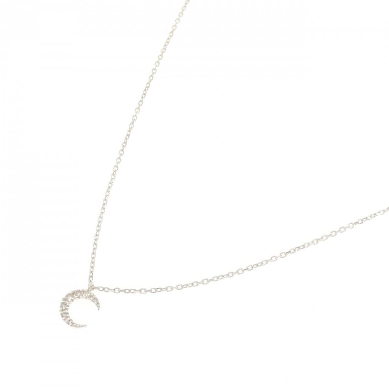 アガット ムーン ダイヤモンド ネックレス 0.05CT