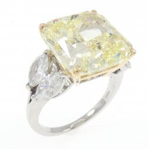 PT/K18YG ダイヤモンド リング 10.723CT FY VVS2 ファンシーカット