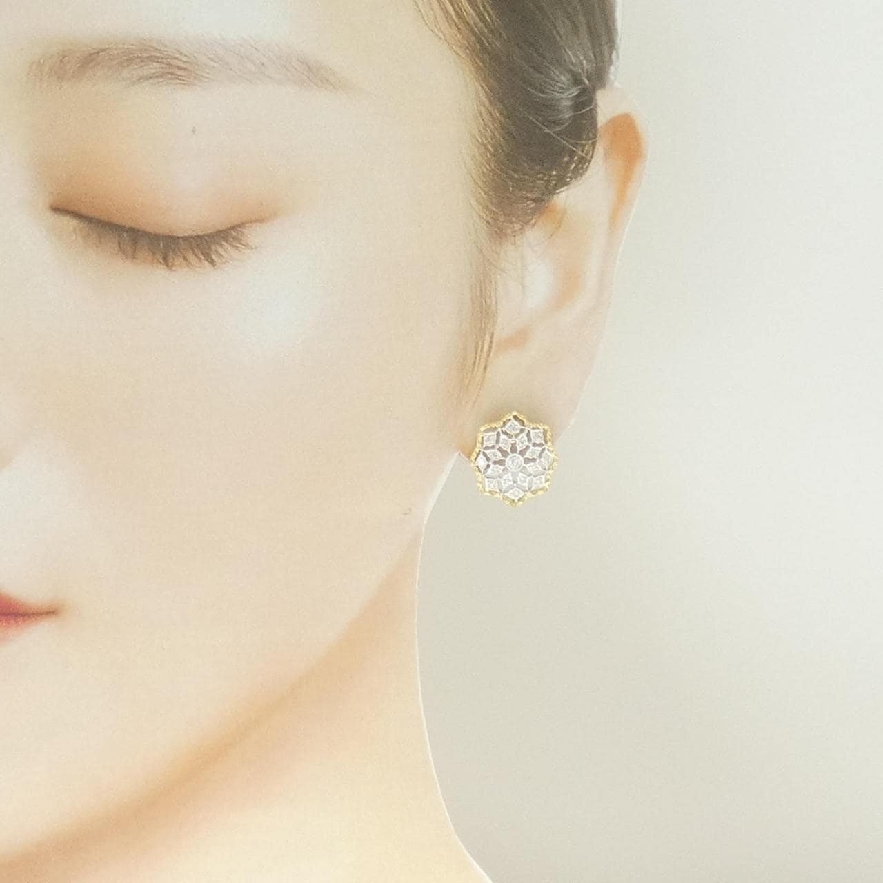 K18YG/K18WG ダイヤモンド ピアス