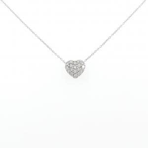 K18WG パヴェ ハート ダイヤモンド ネックレス 0.30CT