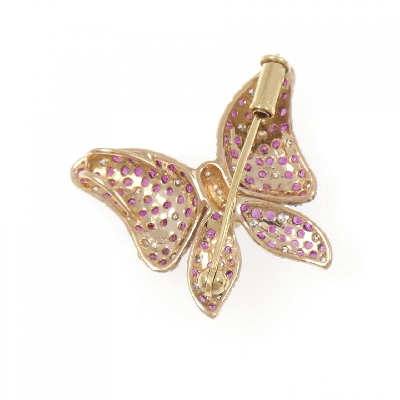 K18PG/K18BG バタフライ ルビー ネックレス 1.71CT
