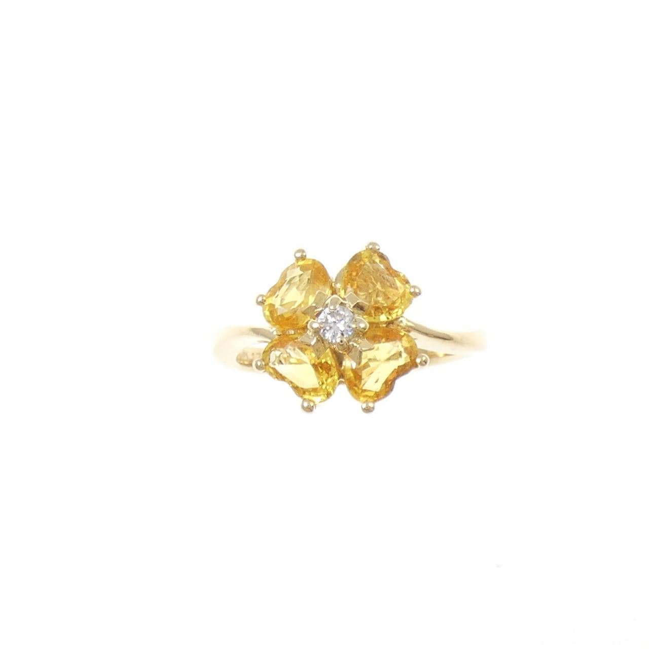 18KYG フラワー サファイヤ リング 1.73CT