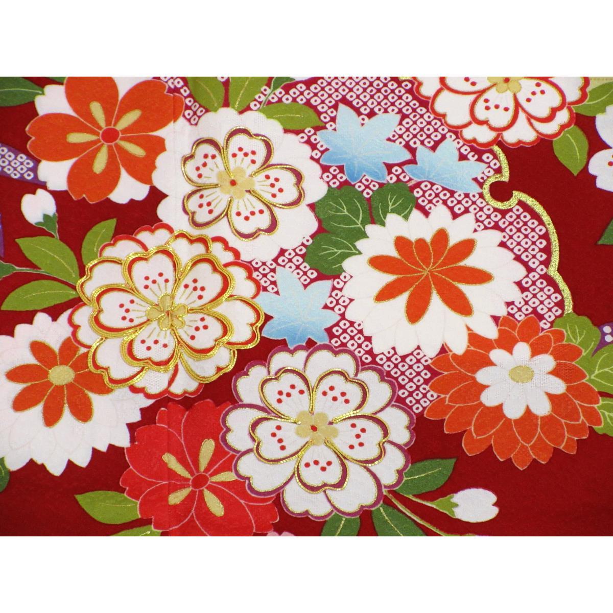 Furisode Yuzen gold painting processing Length S