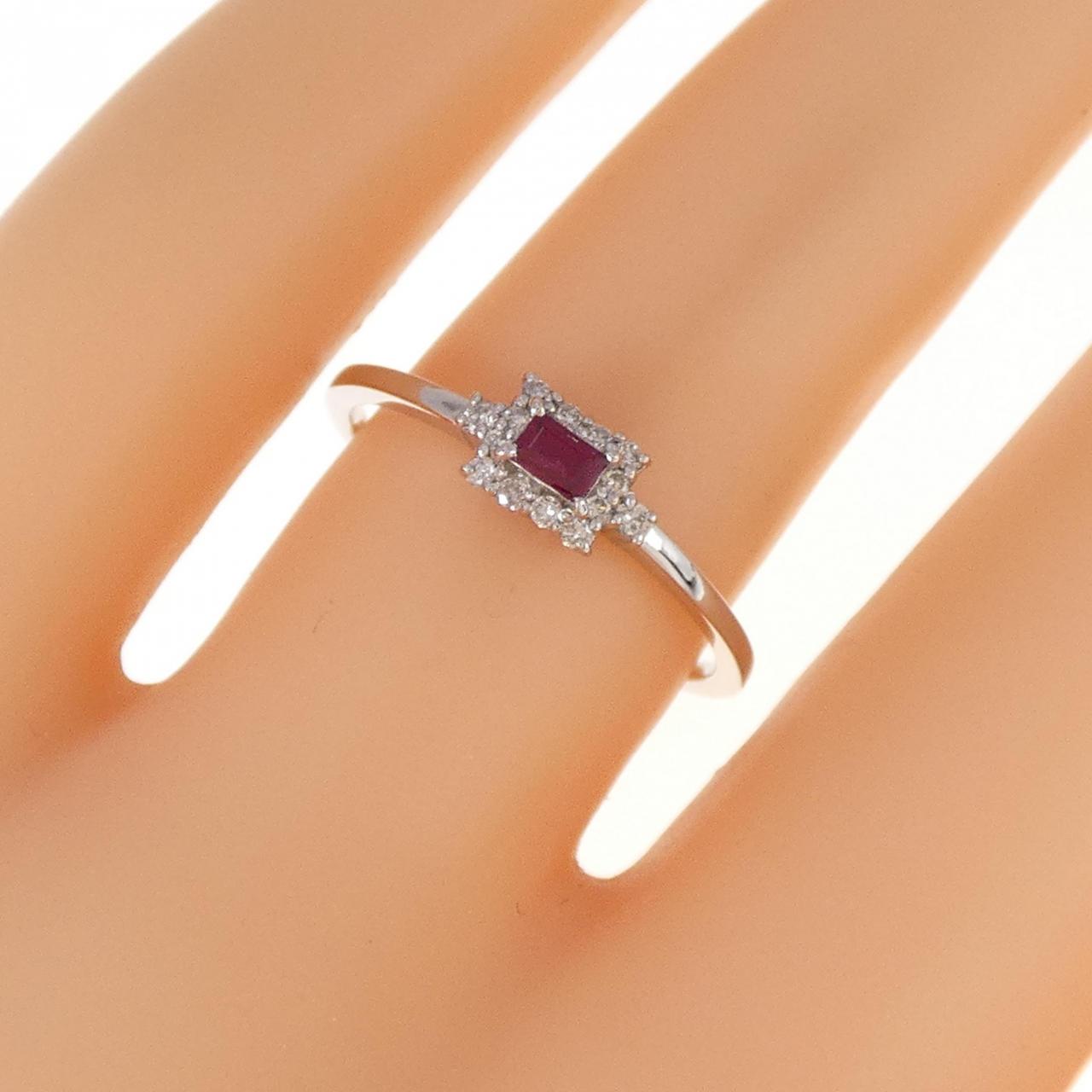 【新品】PT ルビー リング 0.09CT