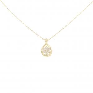K18YG フラワー ダイヤモンド ネックレス 0.2CT