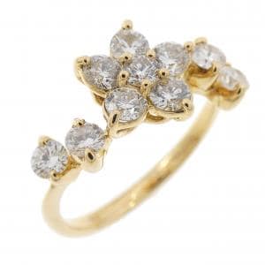 K18YG フラワー ダイヤモンド リング 1.00CT