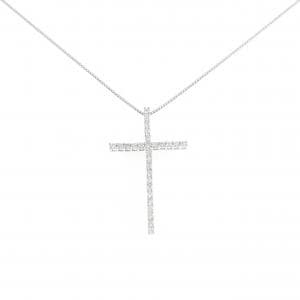 K18WG クロス ダイヤモンド ネックレス 0.20CT