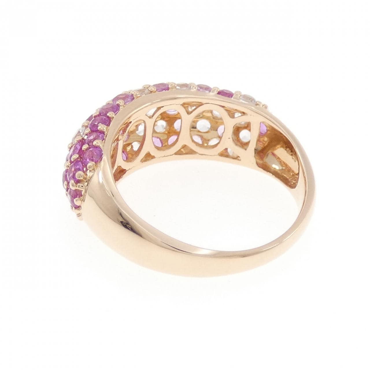 K18PG パヴェ サファイヤ リング 2.45CT