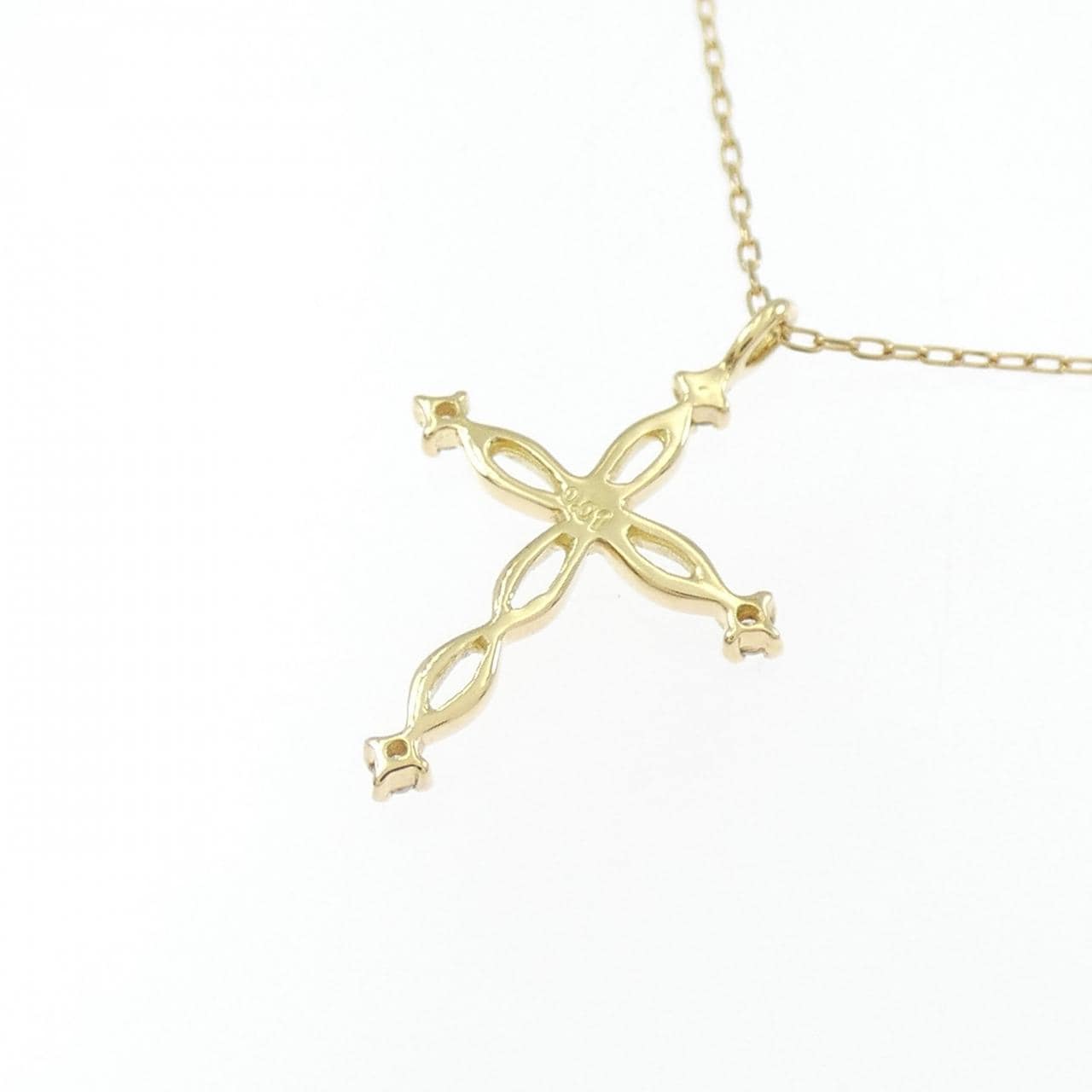 K18YG クロス ダイヤモンド ネックレス 0.01CT