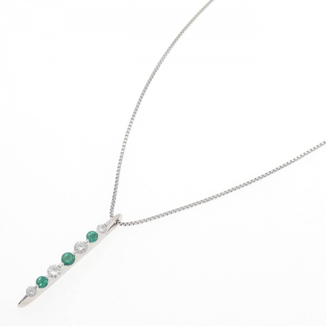 PT900/PT850 エメラルド ネックレス 0.24CT