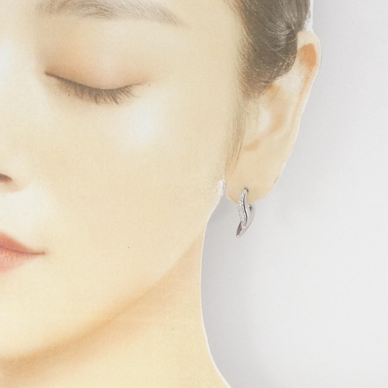 K18WG ダイヤモンド ピアス 0.16CT