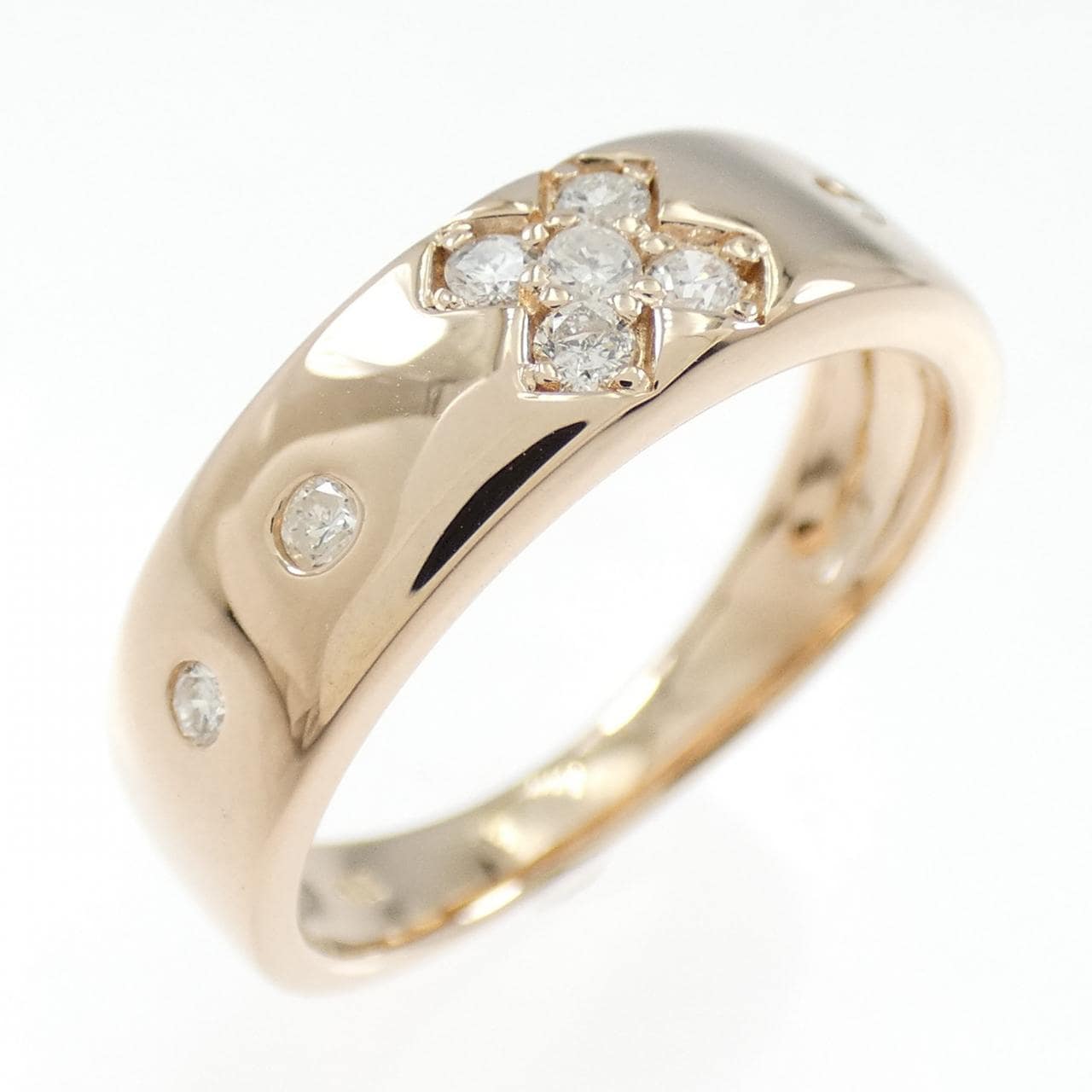 K18PG クロス ダイヤモンド リング 0.20CT