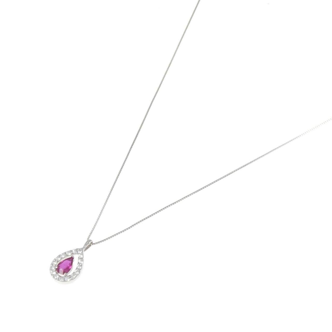 PT ルビー ネックレス 0.385CT