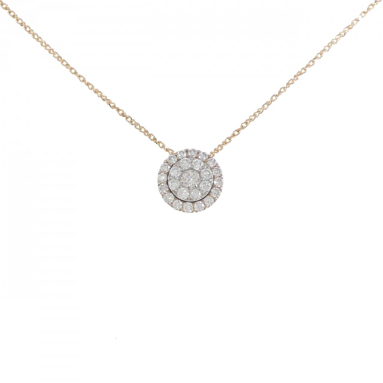 PT900/K18PG Diamond Necklace 0.73CT