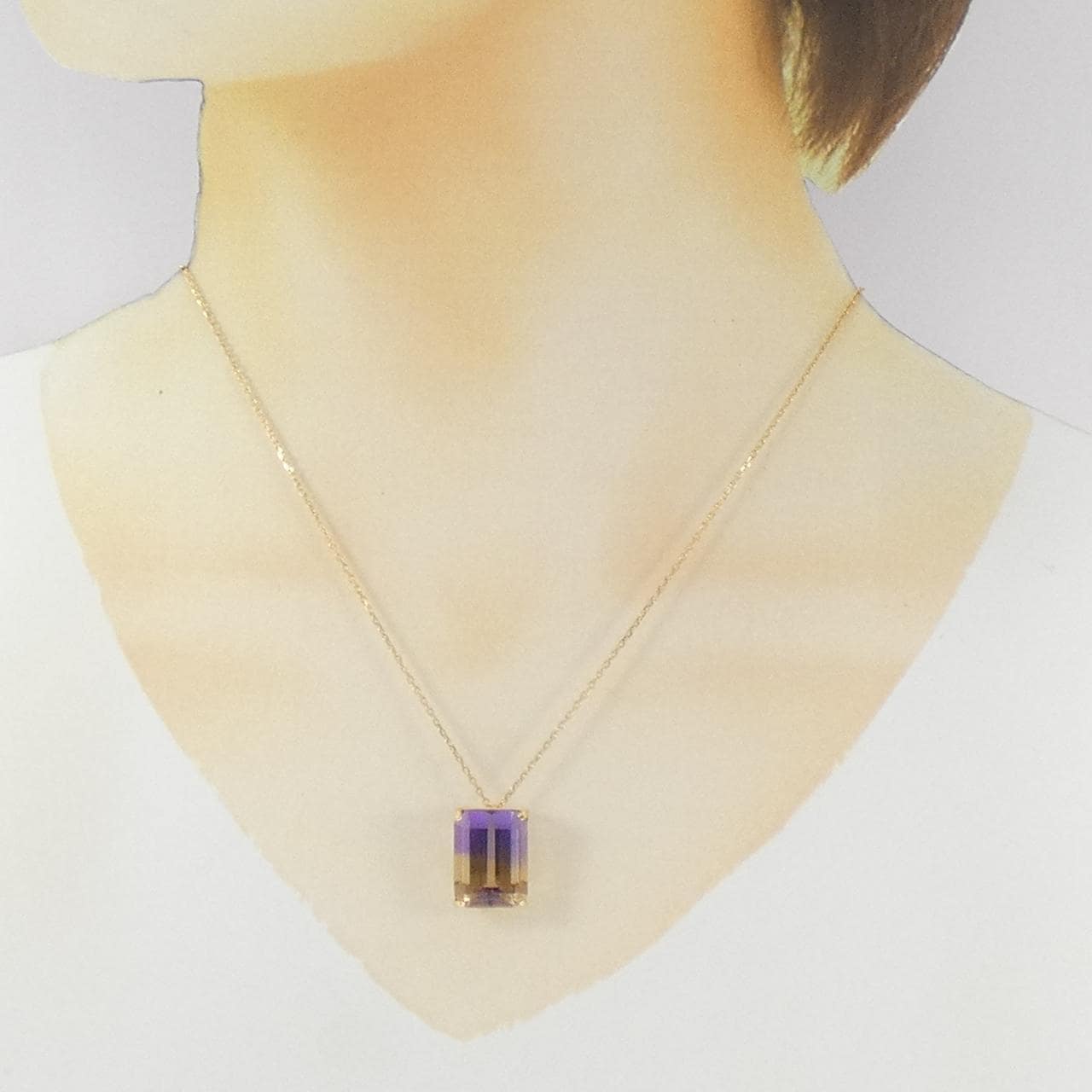 K18YG アメトリン ネックレス 10.00CT