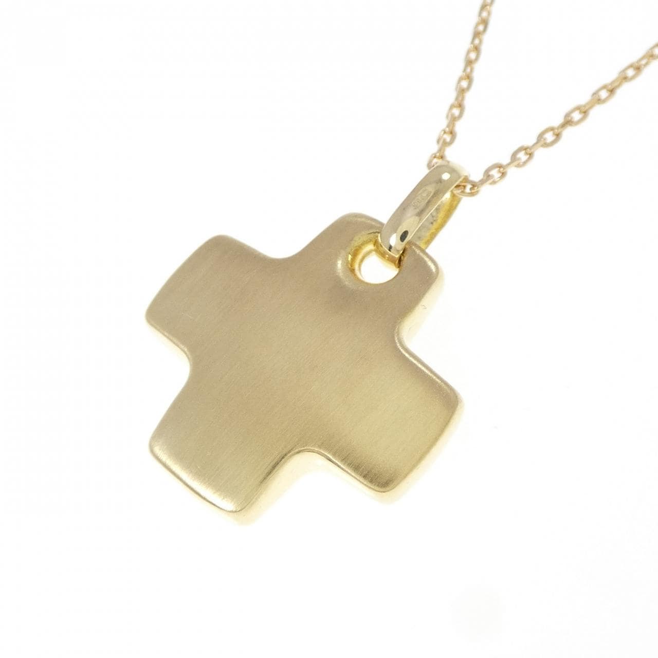 750YG/K18YG クロス ネックレス