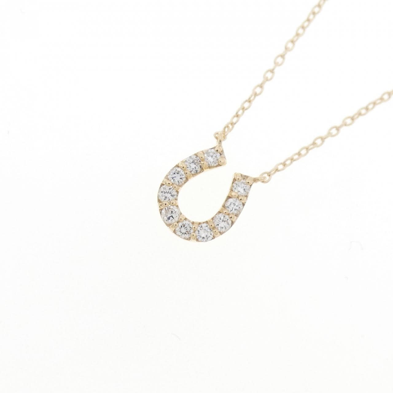 【リメイク】K10YG  ホースシュー ダイヤモンド ネックレス 0.15CT