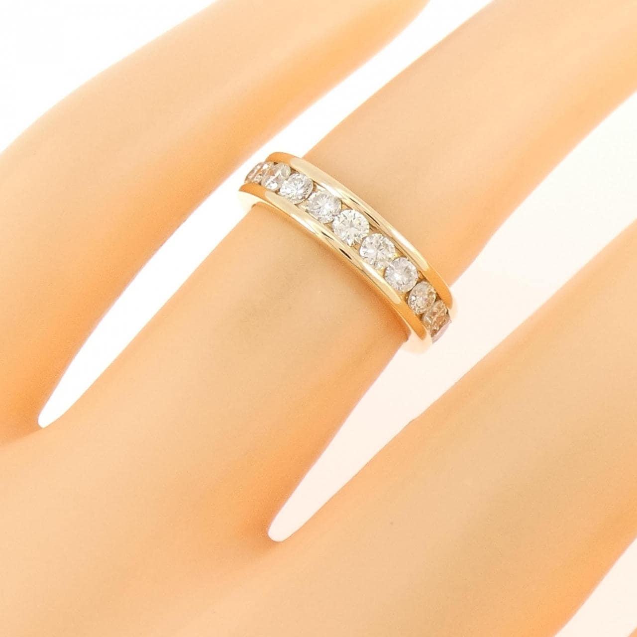 K18YG フルエタニティ ダイヤモンド リング 1.215CT