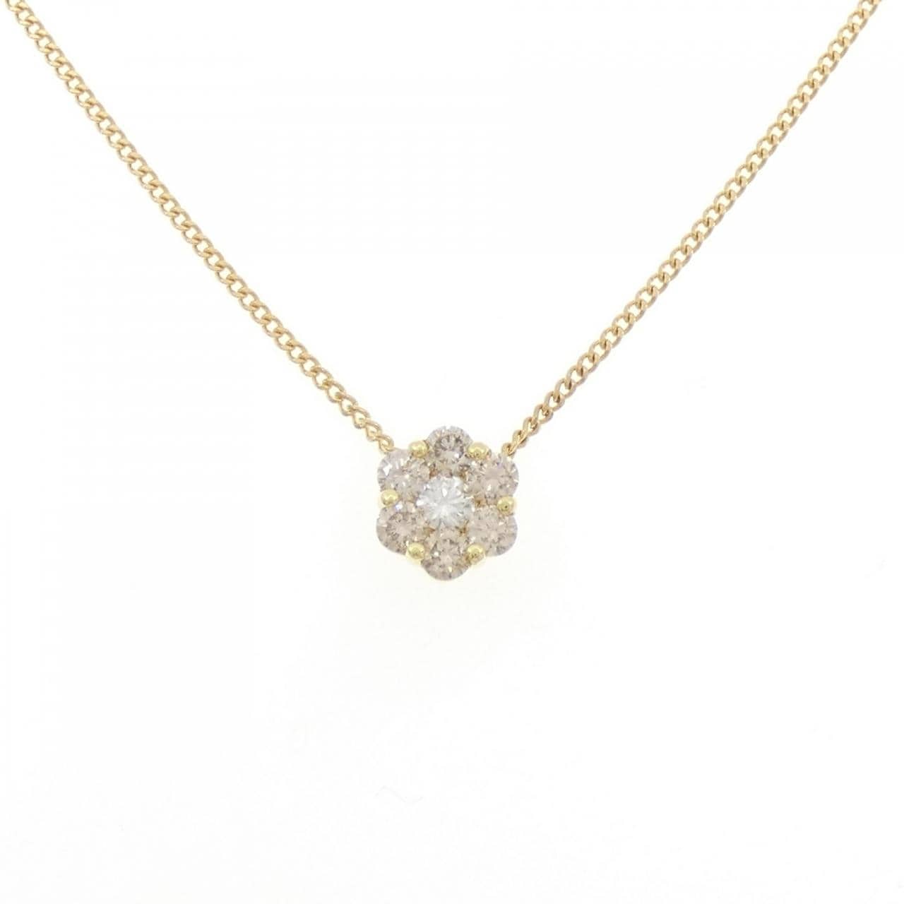K18YG フラワー ダイヤモンド ネックレス 1.00CT
