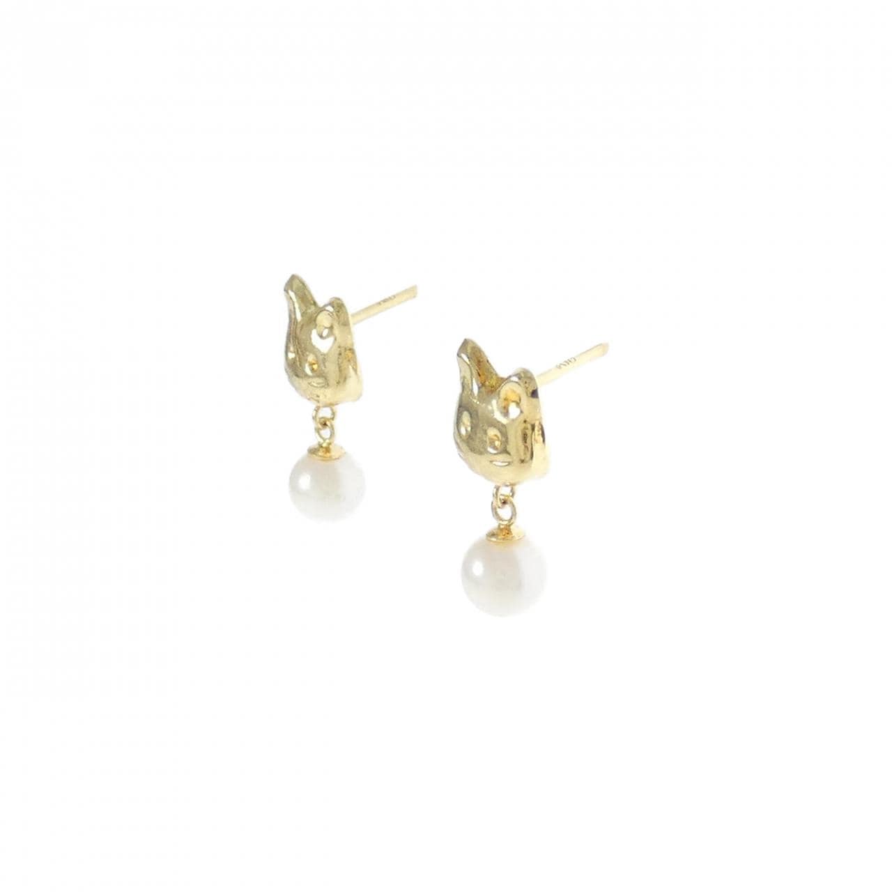 [BRAND NEW] K18YG Akoya pearl earrings 4.2mm