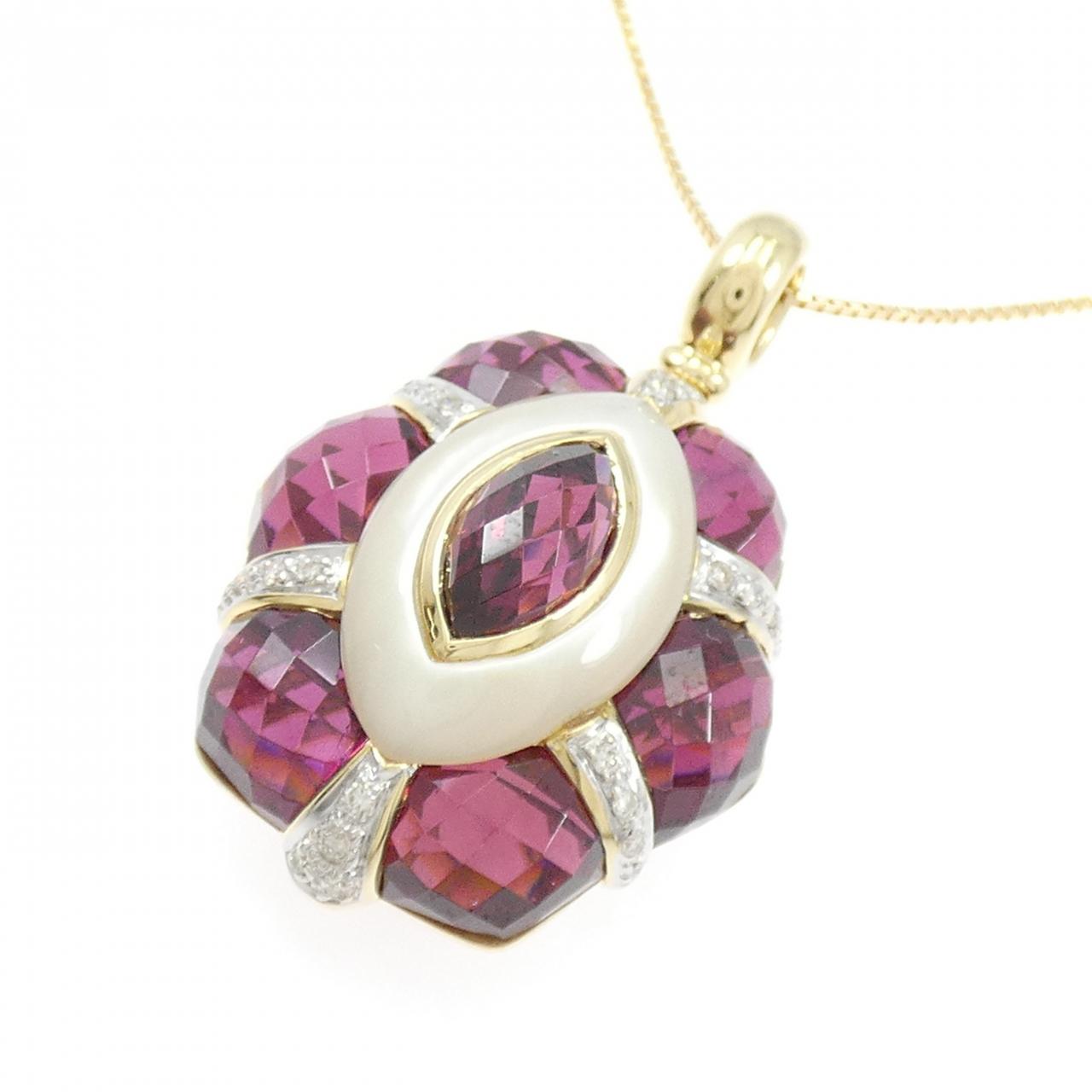 K18YG/K18WG カラーストーン ネックレス