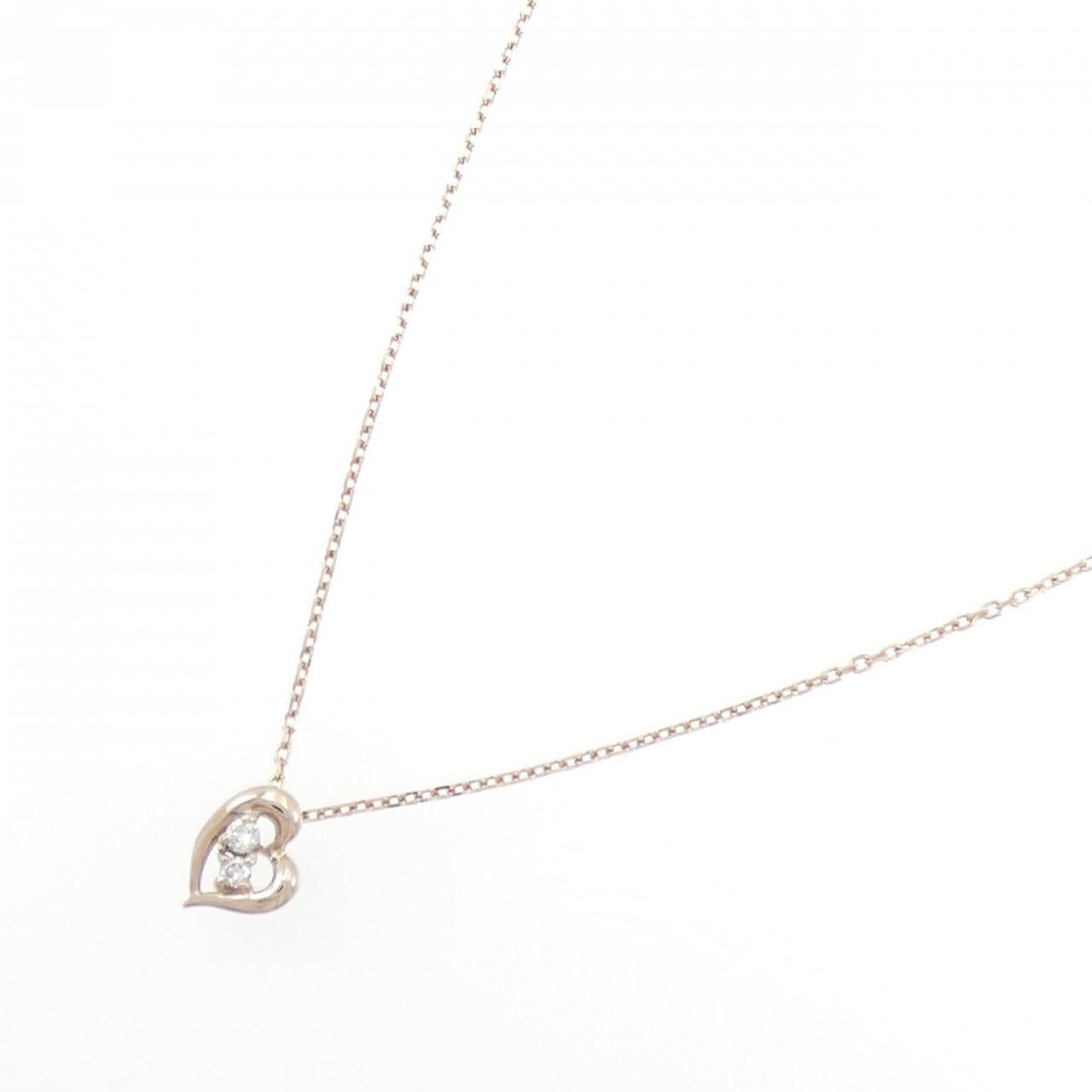 K10PG ハート ダイヤモンド ネックレス 0.02CT