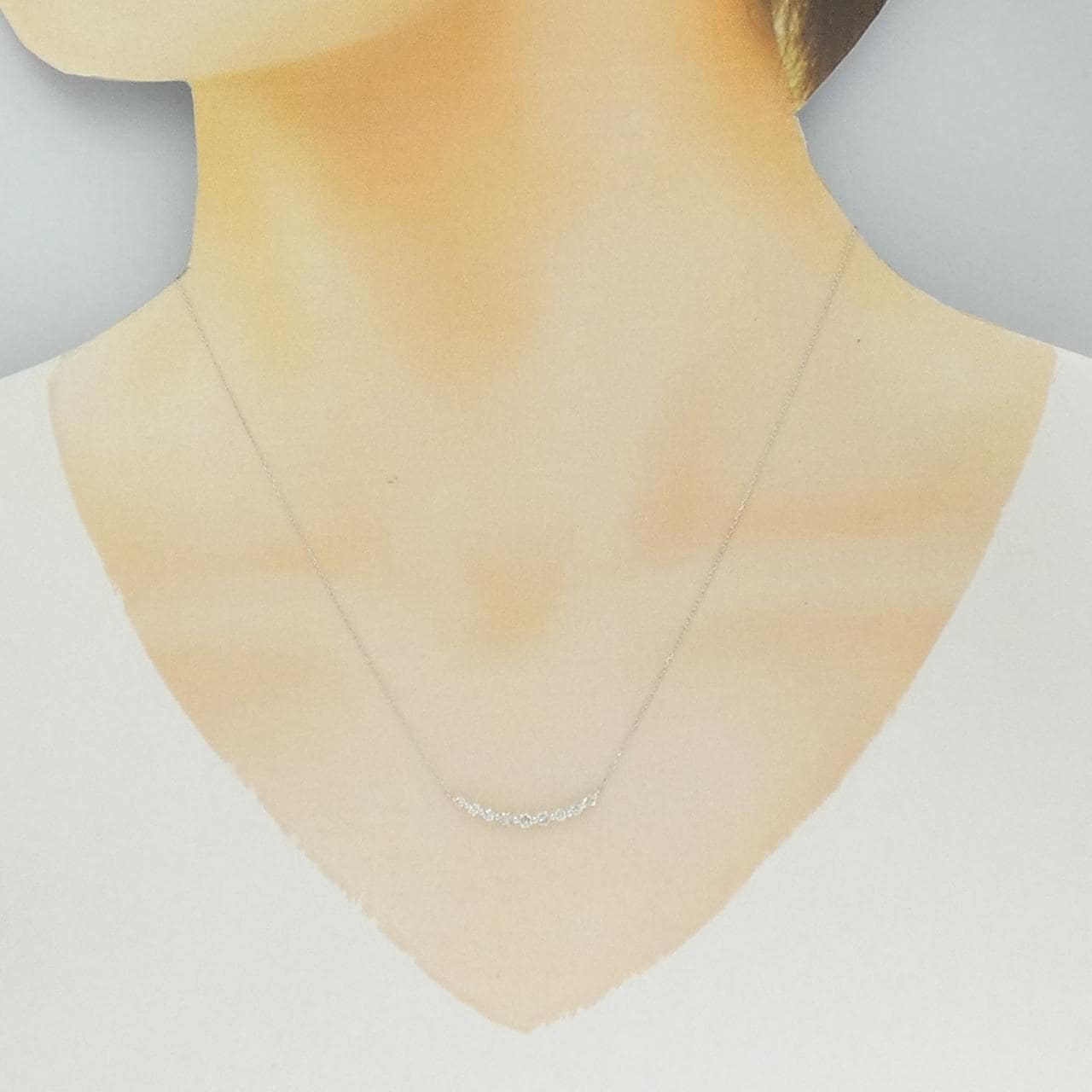 K18WG ダイヤモンド ネックレス 0.30CT