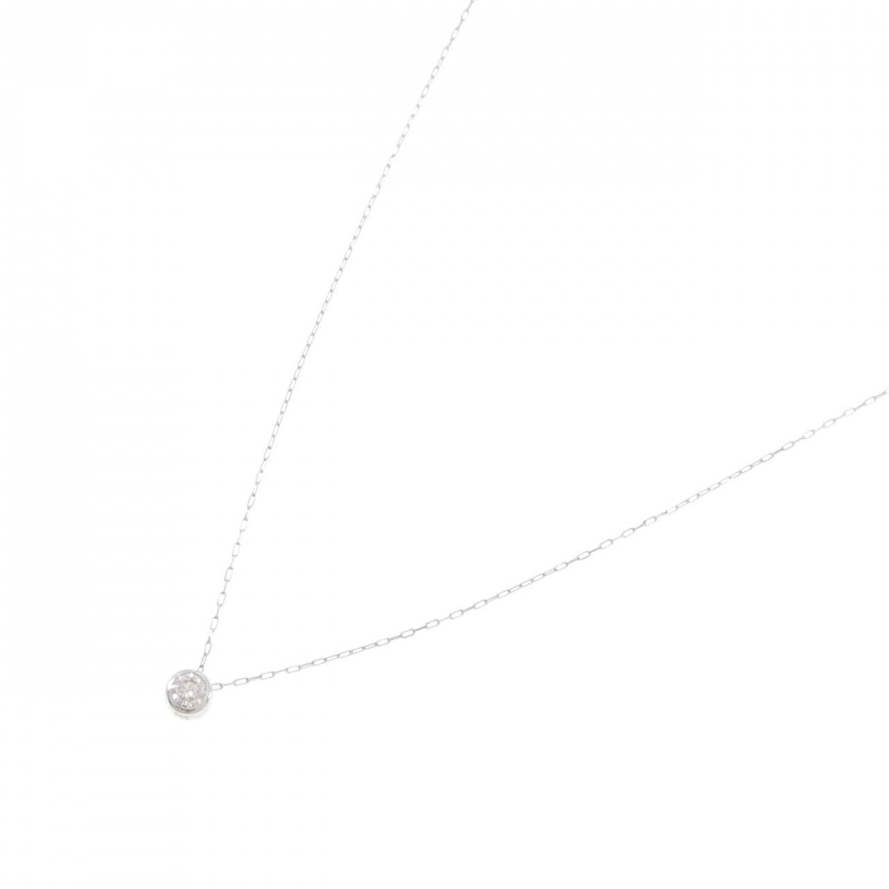 PT900/PT850 ソリティア ダイヤモンド ネックレス 0.08CT