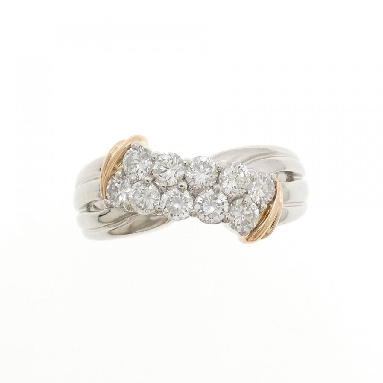 PT900/K18PG ダイヤモンド リング 0.80CT