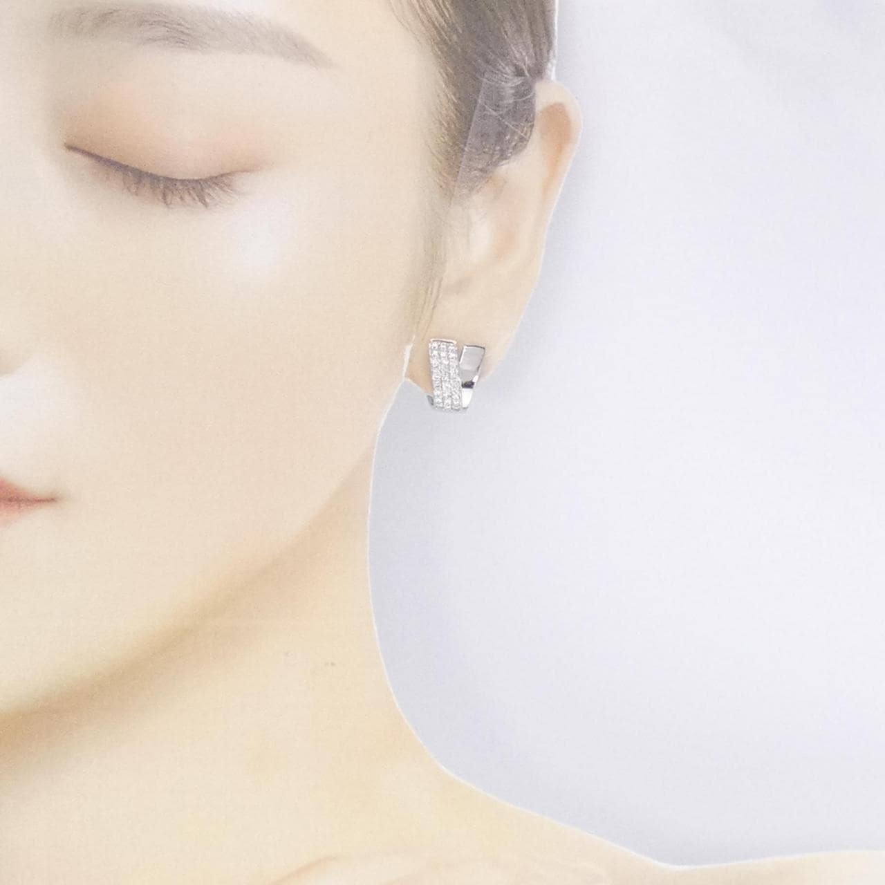 コメ兵｜K18WG パヴェ ダイヤモンド ピアス/イヤリング 1.00CT