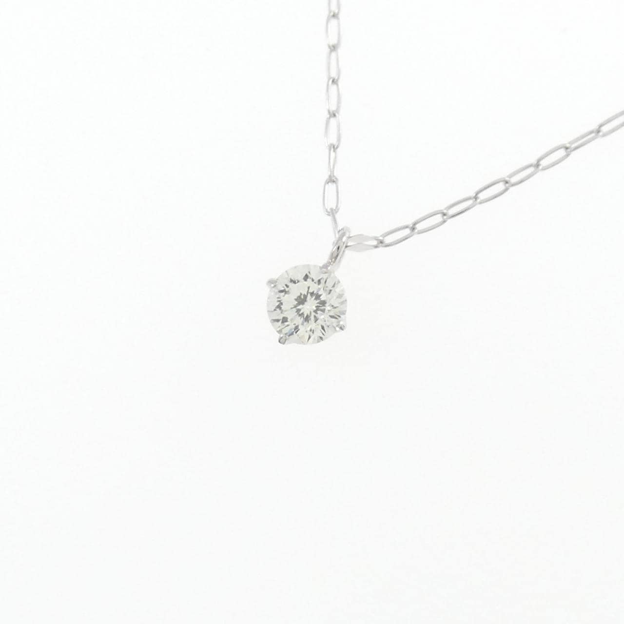 K18WG solitaire Diamond necklace 0.124CT