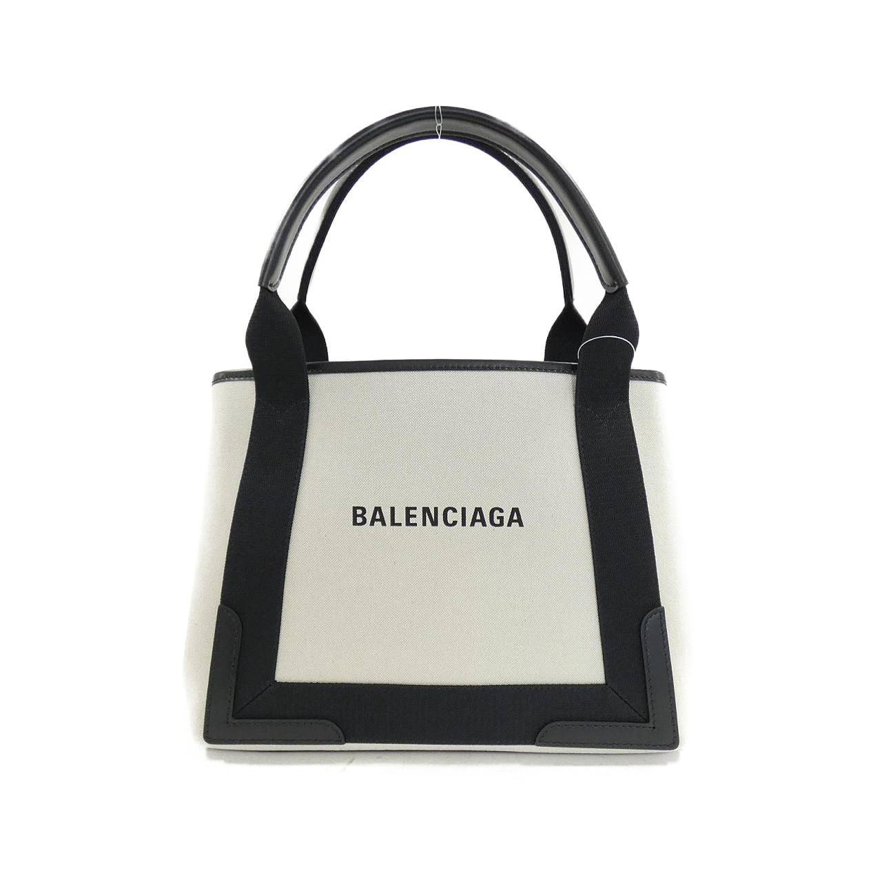 BALENCIAGA 339933 ネイビーカバS ハンドバッグ キャンバス レディース