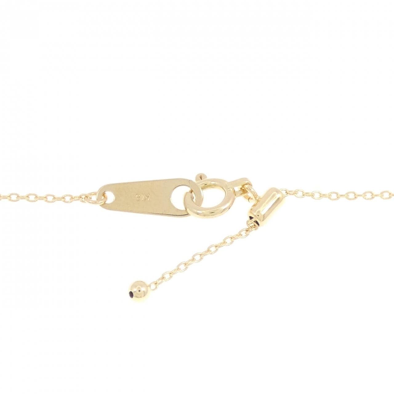 K18YG フェザー ダイヤモンド ネックレス 0.01CT