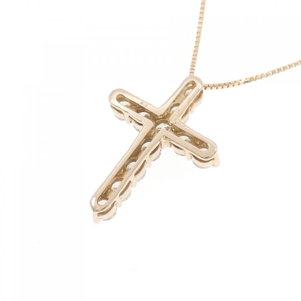 K18PG クロス ダイヤモンド ネックレス 1.00CT