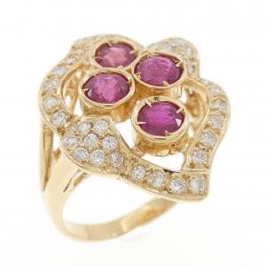K18YG ルビー リング 0.98CT