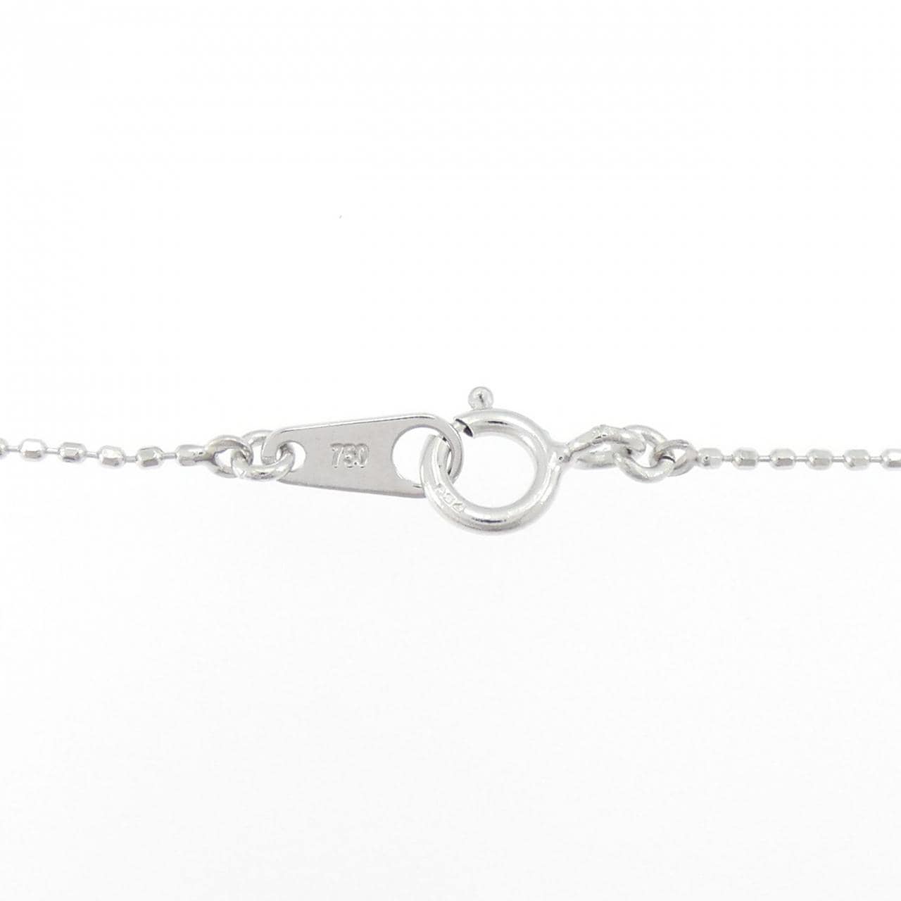 K18WG/750WG クロス ダイヤモンド ネックレス 0.20CT