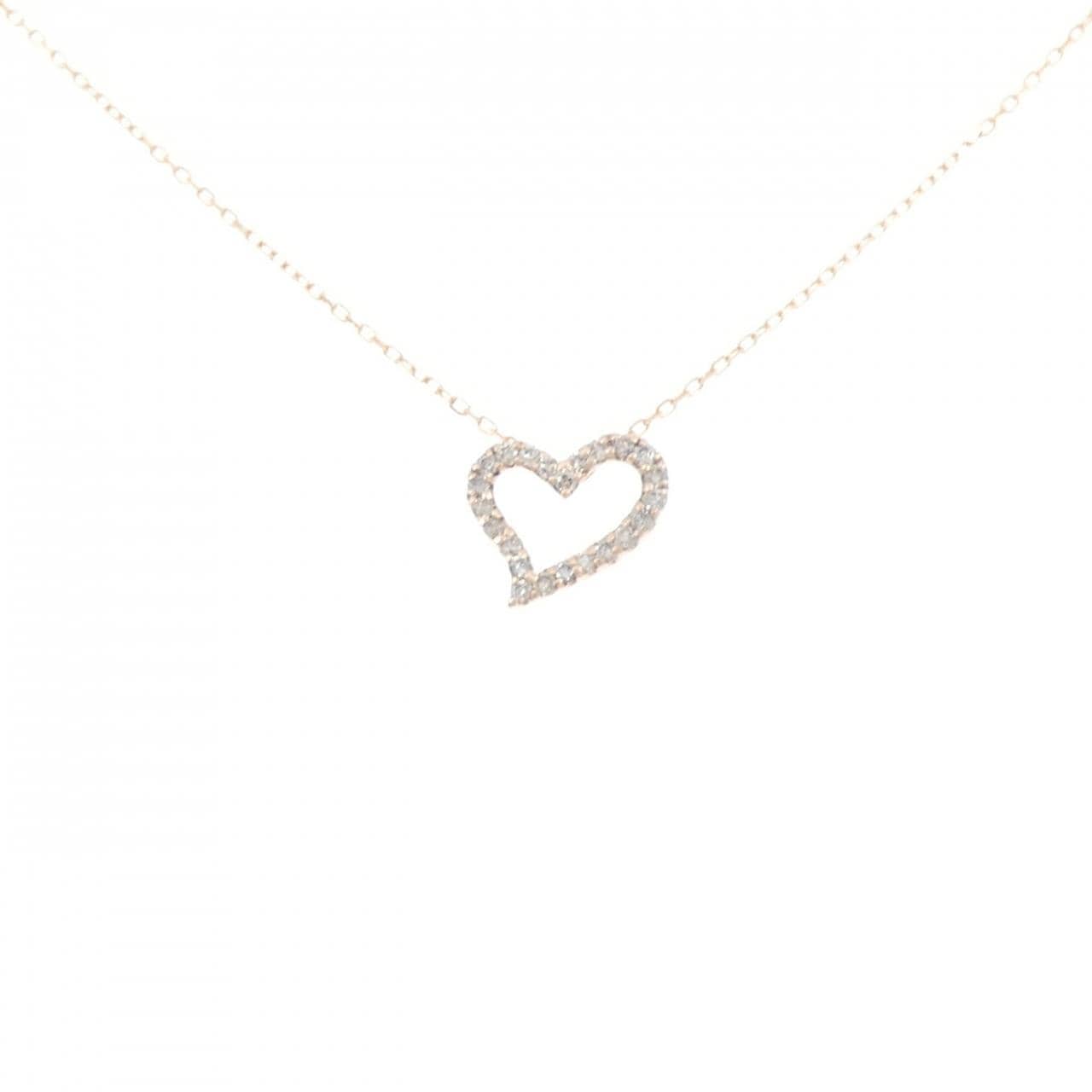 K10PG ハート ダイヤモンド ネックレス 0.20CT