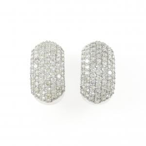 K18WG パヴェ ダイヤモンド ピアス/イヤリング 3.00CT