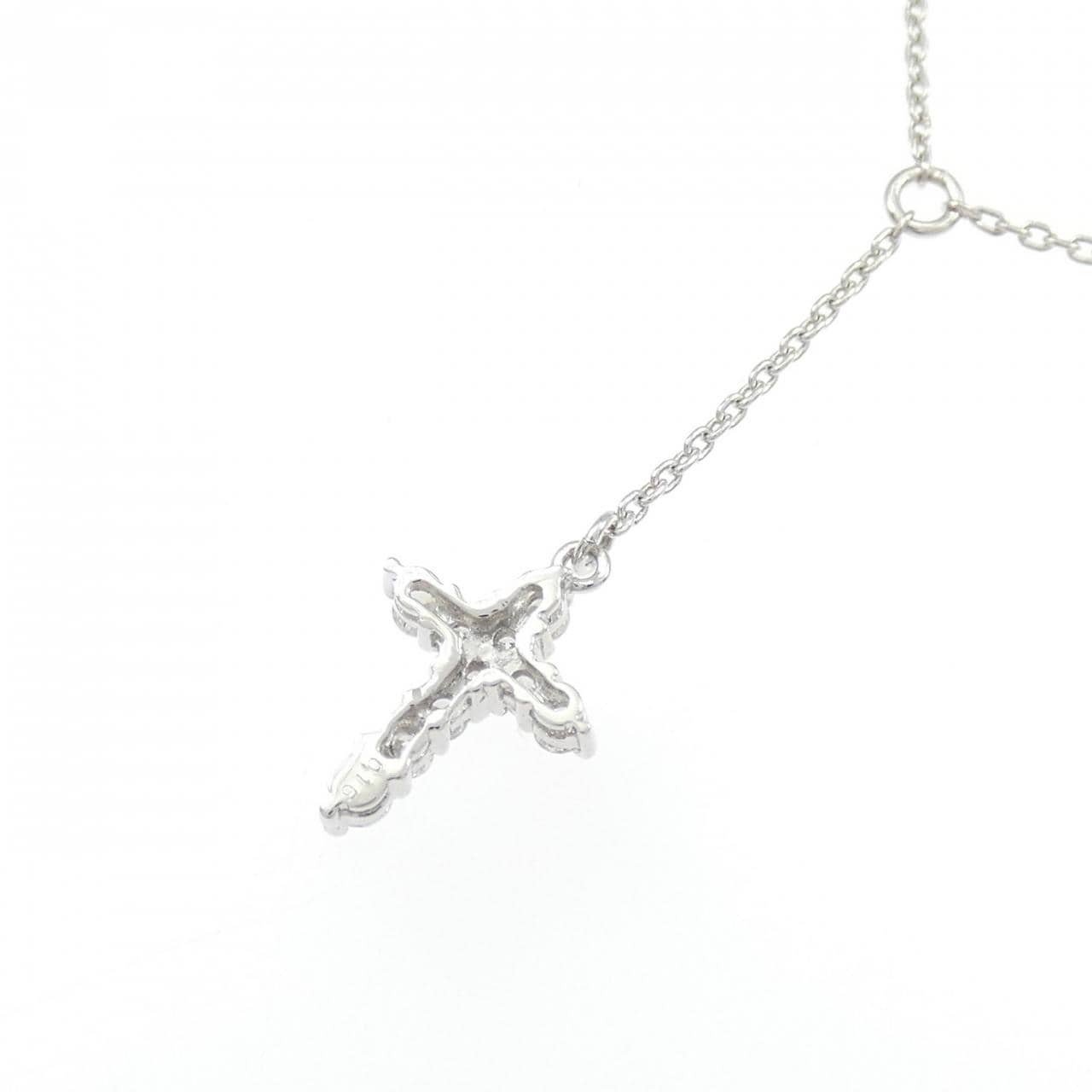 PT900/PT850 クロス ダイヤモンド ネックレス 0.16CT