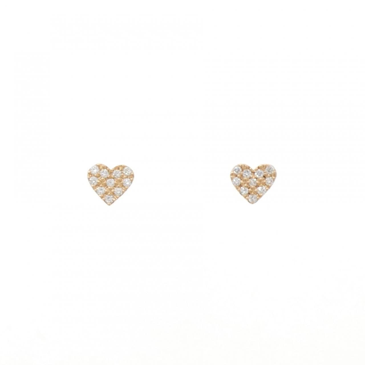 スタージュエリー ハート ダイヤモンド ピアス 0.04CT