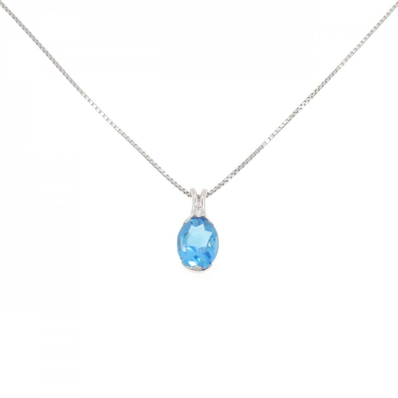 PT 藍色托帕石項鍊 3.42CT