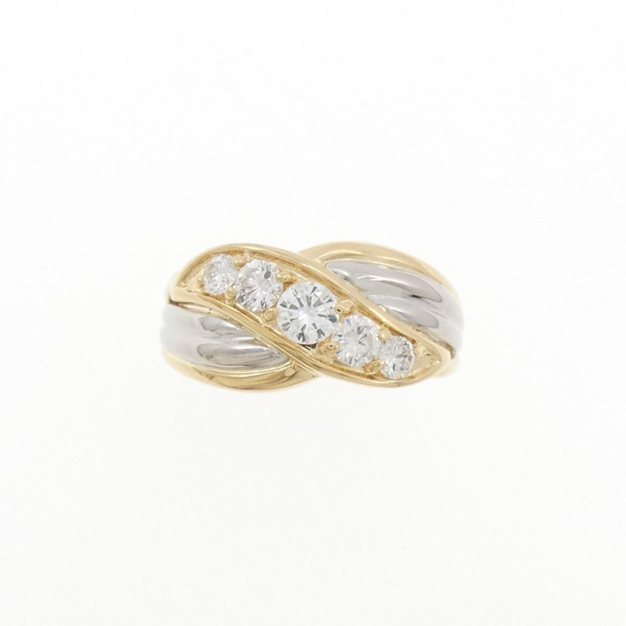 K18YG/PT900 ダイヤモンド リング 0.50CT