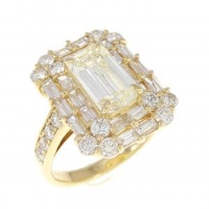 [Remake] K18YG Diamond ring 1.568CT LY VS2 emerald cut