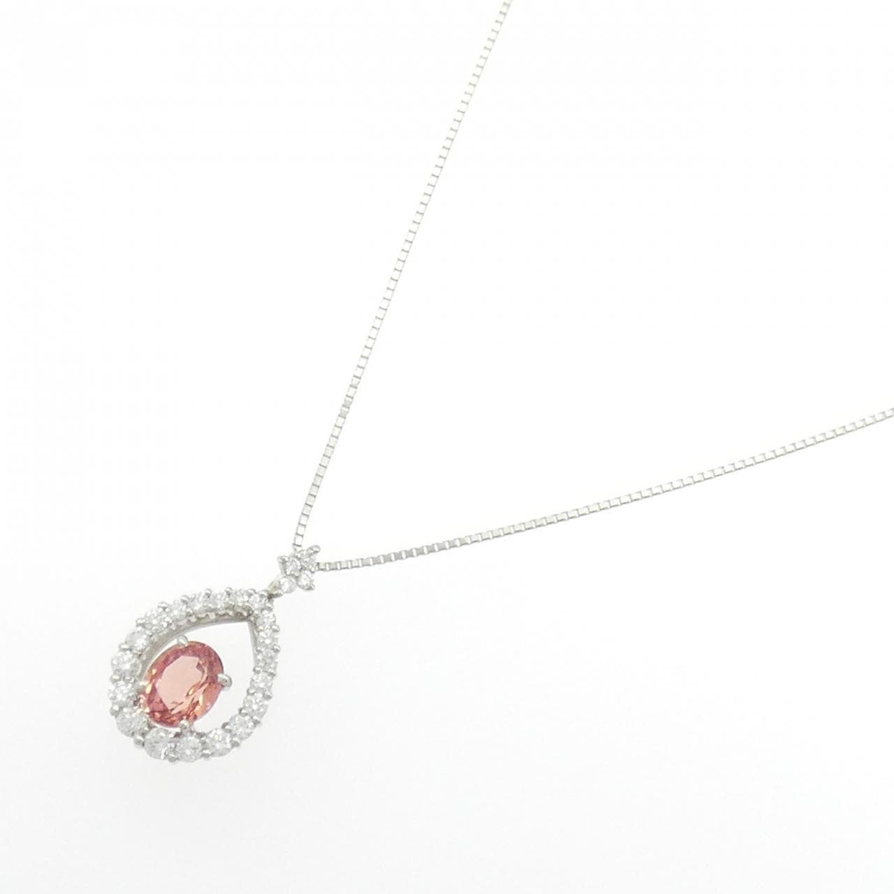 PT900/PT850 パパラチアサファイヤ ネックレス 0.954CT