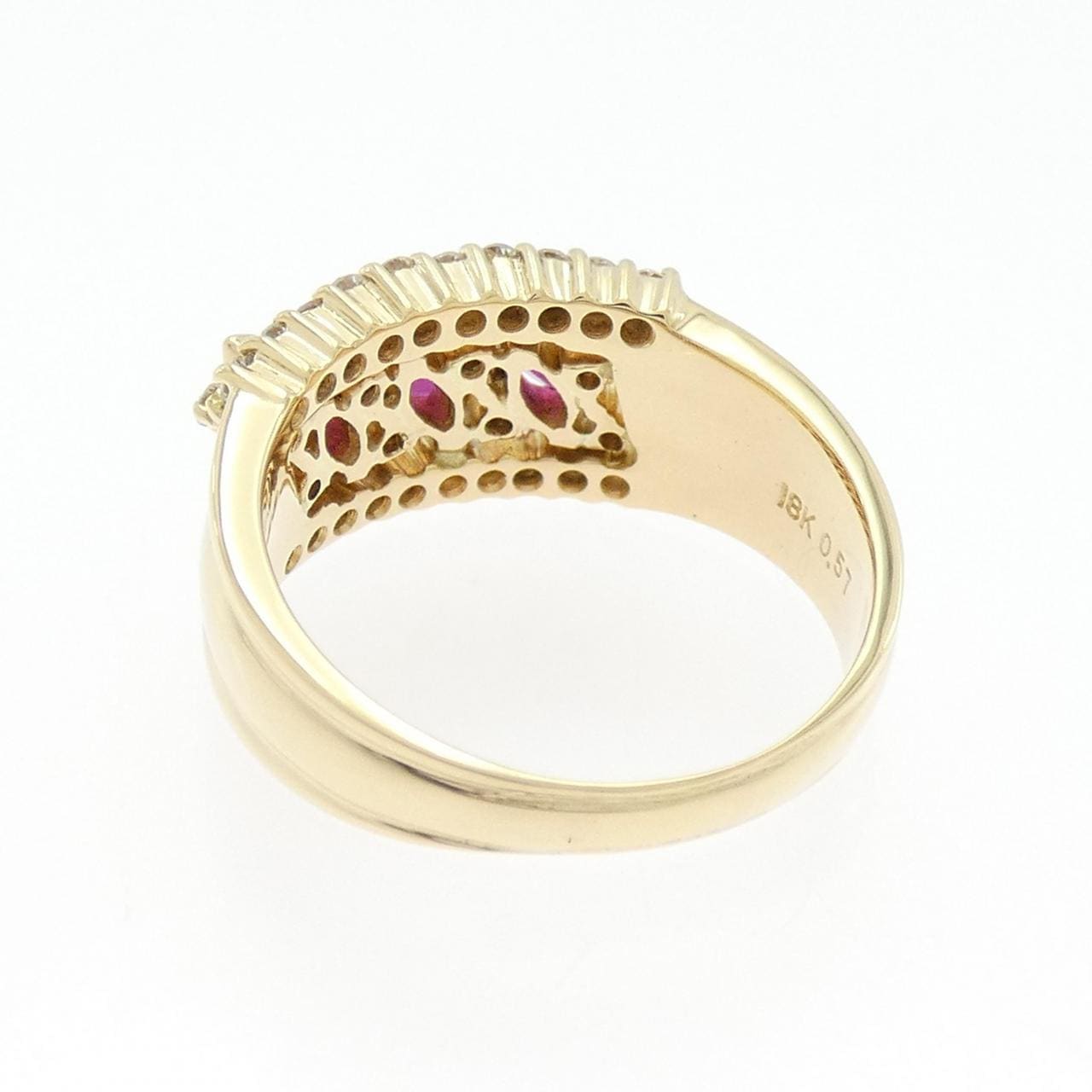 18KYG ルビー リング 0.57CT